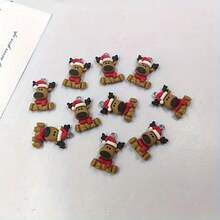 3/5/10/20pcs Christmas Deer Shaped Pendants - Resin Animal Charms, Suitable For DIY Jewelry Making, Perfect For Earrings, Keychains And Bracelets
