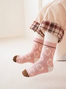 5 Pairs Kids' Thick Thermal Lined Mid-Calf Socks, Warm For Cold Weather, Suitable For Indoor, Outdoor, Sports Wear In Autumn/Winter