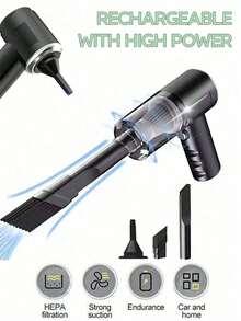 Portable Car Vacuum Cleaner, Super Power, High Suction, Wireless Charging Handheld Vacuum Cleaner, Perfect For Cleaning Home, Keyboard, Sofa