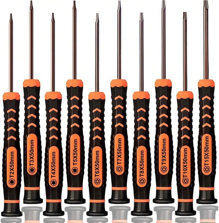 Timotech Juego de 10 Desaramdores, Juego de Destornilladores Torx T2-T15, Detornilladores Magnéticos de  Torx Pequeños T2 T3 T4 T5 T6 T7 T8 T9 T10 T15, Herramientas Estrella para , PS3 - 1 - Ver 1