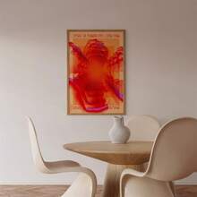 1pc Unframed Affirmation Poster, 70s Poster, Red Wall Art, Wall Art, Hippie Print, Retro Poster, Room Decor, Vintage Print, Eye Poster