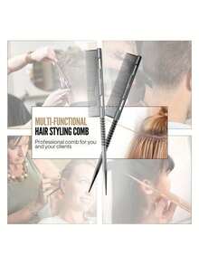 Pointed Tail Aluminum Comb Hair Salon Highlighting Sectional Parting Comb Fine-Toothed Anti-Static High-Temperature Resistant Styling Brush For Hairstylists,Rat Tail Comb With Ergonomic Handle & Technology - Detangling Hair Comb For Wet/Dry Hair, Sensitive Scalp, Braids, Dreadlocks, Extensions,Hair Brush,Slick Back Brush,Styling Brush,Curly Hair Brush,Edge Brush,Hair Comb,Brush Hair,Hair Brush Set,Comb Hair,Comb For Curls,Detangling Brush,Hair Brush For Women,Hair,Travel,Hair Products,Hair Tools,Hair Stuff,Barber,Barber Accessories,Barbershop,Hairdressing Equipment