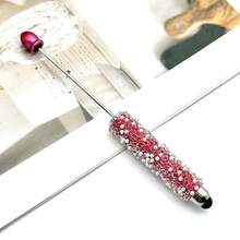 DIY Beaded Touch Screen Stylus Pen, 2-In-1 Writing & Touch Pen For Tablets, IPads, Smartphones, Random Color