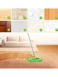 4 Reusable Mop Pads: Washable, Highly Absorbent, Suitable For Both Dry And Wet Cleaning, Green Polyester Fiber With White Edge Circular Design, Compatible With Most Flat Mops, No Mop Head Included, Efficient Floor Care Tool, Meticulous Surface Treatment, Highly Absorbent Material - màu xanh lá - Xem 4