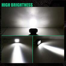 2 Pieces Of 6000K Square Integrated LED Auxiliary Headlights, Waterproof And Dustproof, Suitable For Cars And Motorcycles. - Black - View 6