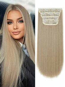 Clip In Hair Extensions 4pcs/Set Long Straight Hair Extension High Tempreture 20 Inch Synthetic Hairpiece Clip In Hair Extensions For Women Daily Use Cosplay Party - Multicolor - View 11
