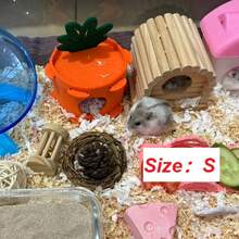 1pc Carrot Shaped Hamster Hideaway House, Fully Enclosed, Windproof & Warm, Suitable For Small Pets, Autumn/Winter - Multicolor - View 5