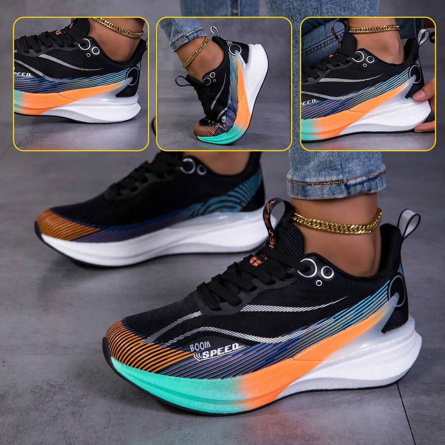 Carbon Plate Running Shoes For Men, Mesh Breathable Sports Shoes, Ultra-Light Shock Absorption, New Model, Speed Training Athletic Sneakers