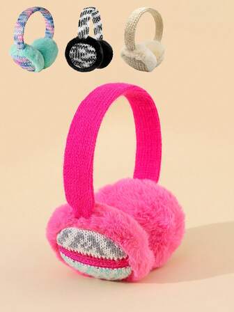 1PC Colorful Ear Muffs Winter Girl Boy Soft Earmuffs Cute Ear Covers Cold Weather Fluffy Ear Warmers Headband Winter Accessories