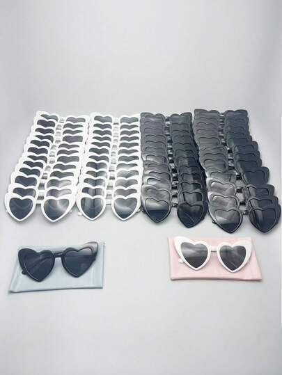 11 Pieces Set Of Heart-Shaped, Vintage Heart-Shaped Glasses, Bulk Wholesale, Women's Single, Wedding Party Women's Single Bride, Party Supplies