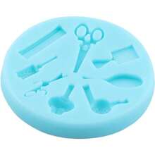 Scissors Hair Tools Fondant Silicone Molds Cake Decoration Cupcake Topper Chocolate Candy Gum Paste Polymer Clay - Style a - View 4