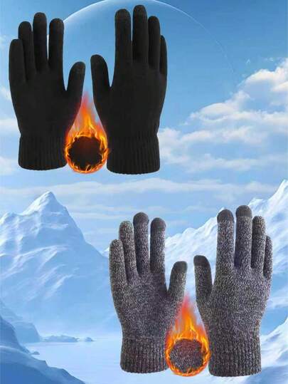 قفازات رجالية عصرية متعددة الاستخدامات، قفازات بدون أصابع مقاومة للرياح والبرودة مبطنة بالفليس للدراجات والأنشطة الخارجية