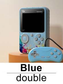 1pc Handheld Game Console Mini Nostalgic Old-Fashioned Rechargeable Cube With 500 Built-In Classic Games Adult Teenager Dormitory Leisure Decompression Toys 3-Inch Color Screen Support Connection To TV Double-Player Retro Colorful Color Matching Birthday Holiday Gift For Men Husband And Boyfriend
