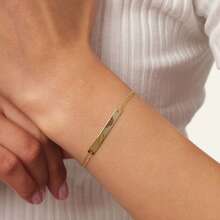 Gold Bar Bracelet, Custom Bar Bracelet, Personalized Name Bracelet, Engraved Bracelet For Women, Friendship Bracelet, Mothers Day Gift - Multicolor - View 9