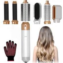 Baseau 5 In 1 Blow Dryer Brush Set Upgrade Hair Dryer Brush Air Curler Detachable Hot Air Brush Curling Brush Iron Negative Ion Wrap Styler Hair Styling Tools For Drying Curling Straightening White - 白色 - 查看 1