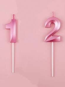 1 件贝壳形状生日蜡烛，数字 0-9 蜡烛，适用于生日派对蛋糕装饰，返校情人节 - 粉色 - 查看 36