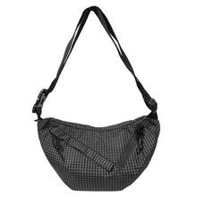 Bolsa de pecho para hombre ligera, de múltiples bolsillos, a cuadros, para actividades al aire libre, bolsa de hombro casual para ciclismo y senderismo