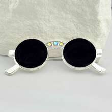 1 buc broșă pentru ochelari negri cu picătură de ulei electrolizată din aliaj de zinc, broșă la modă în stil casual pentru femei, cadou de Crăciun