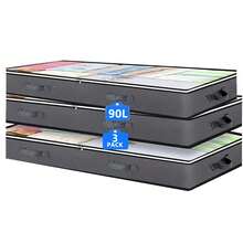 1 件/2 件/3 件/4 件/5 件/6 件新材料床下储物盒、玩具收纳箱和包装袋、床下鞋柜储物解决方案，带透明窗口且加固，耐用，适用于毯子、被子、床上用品、衣服