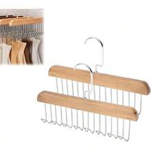 QICHEN 3 Accesorios de Armario con 8 Ganchos,Accesorios para Colgar en el Armario,Colgador de cinturón para Armario,Organizador de cinturón con 8 Ganchos,Perchas para Cinturones (Color marrón 3) - Color claro 2 - Ver 8