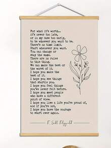 1 pièce/3 pièces de peintures avec de belles significations, peintures porte-bonheur, peintures décoratives best-sellers, canevas d'art d'Halloween populaire, peinture sur canevas décorative de style bohème minimaliste avec citation de F. Scott Fitzgerald, convient pour la maison, le bureau, le salon, le canapé, les murs, la chambre, le couloir, l'entrée, le bar, le café, les cadeaux et les cuisines de vacances