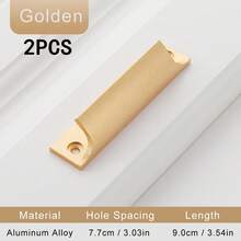 1/2 件高品质铝合金门把手 - 推拉式设计，抽屉拉手家具旋钮和把手，适用于厨房橱柜衣柜，适用于阳台门窗，黑色、银色、金色书桌抽屉拉手 - 彩色 - 查看 7