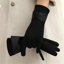 1pair Warm Gloves, Suitable For Winter Use, Women's Touchscreen Elegant Bow Decoration, Cycling And Driving Gloves.