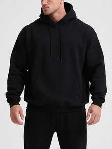 1pc Customized Thick Hooded Sweatshirt Based On Your Photo, Ideal Winter Gift For Anyone You Want To Give - Black - View 2