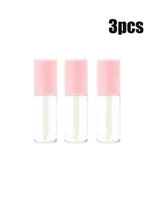 3ml Pink Transparent Lip Color Tube Mini Sample Subpackage Lip Glaze Bottle, Mini Sample Subpackage Bottle Small Round Bottle Small Round Tube Lip Glaze Eyeliner Oil Bottle Diy Subpackage Blow Bottle