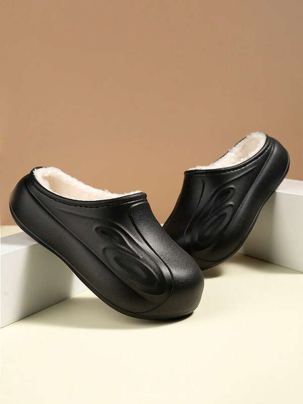 زوج من الأحذية الداخلية السميكة والدافئة للأطفال، أحذية كاجوال شتوية جديدة للبنات، خفيفة الوزن ومريحة للارتداء في المنزل، أحذية داخلية عصرية متعددة الاستخدامات للأطفال الكبار