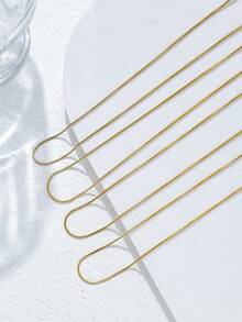 Mazuer 1pc Vintage Chic Romantic Stainless Steel 18K Gold Plated Geometric Chain Necklace, Jewelry Gift For Women, Suitable For St. Patrick's Day, Daily, Date, Christmas, Holiday Party