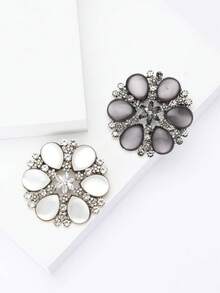 水钻圣诞雪花胸针 - 精致的圣诞节别针，适合女士中性节日宴会服装配饰/朋友聚会徽章礼物 - 聖誕雪花 - 查看 7