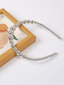 1pc Gold/Silver Small Ball Headband, Fashionable, Elegant, Versatile Hair Accessory For Casual, Work, Party, Holiday, Gift ,Hair Hair Hoop