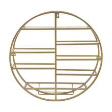 LianDu-US Gold Round Wine Rack, Wall Mounted Wine Display Rack, Wine Shelf With Glass Holder And 4 Expansion Screws For Living Rooms, Restaurants, Offices, Corridors, 23.62*4.33in - Gold - View 7