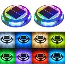 2/4/6 Packs Aluminum Alloy Driveway Lights Solar Powered, 8 Colors And 4 Modes Multicolor Dock & Deck Lights Outdoor Waterproof Solar Light, Garden Light, Solar Path Lights; Driveway Markers, Solar-Powered Pathway Lighting For Stairs, Walkways & Driveways, Deck Lighting, For Step Sidewalk Stair Garden Pathway - Multicolor - 查看 14