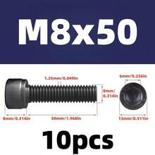 10件/20件/25件 M3/M4/M5/M6/M8/M10 15-60mm 长度 12.9级圆柱头内六角螺钉，高强度内六角螺钉 - 黑色 - 查看 14