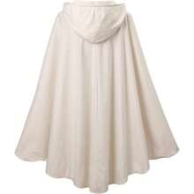 Men Hooded, Adult Medieval Renaissance Costume With Hood, Velvet Cape Halloween Dress - 51.18''+圓領白色 - 查看 5