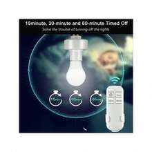 2 piezas enchufe inteligente con control remoto, compatible con bombillas estándar E27/E26 - Blanco - Ver 4