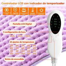 Lukovee Almohadilla Térmica, Cobijas Eléctricas Compresa para Alivio de Dolores de Hombros Cuello Espalda, 10 Ajustes de Temperatura Almohadilla de Calefacción Rápida, Auto Apagado, Suave, Lavable - Marrón - Ver 3