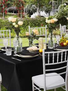 1pc Rectangular Satin Tablecloth 145*180cm/145*260cm, Smooth Fabric Surface, Suitable For Wedding Party Dining Table, Wedding Banquet, Banquet And Party (Multiple Colors Available)