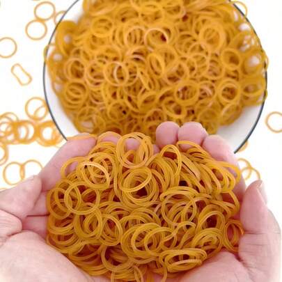 500/1000/2000pcs Mini Small Rubber Band Mini Soft Elastic Bands For Braids Hair Diameter 16mm Rubber Bands For Office Supplies School Home