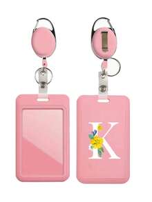 Pink Id Card Holder With Pink Retractable Scroll Clip, Anti Theft Card Sleeve,Pink Thumb Slot Hard Plastic Card Protector, Expandable Id Card Holder, Medical Insurance Protector, Waterproof Medical/Card/Social Security Card Protector, Bus Card Holder, Meal Card Storage,Provides Great Convenience For Your Daily Life And Office. It Is Ideal For Workers,