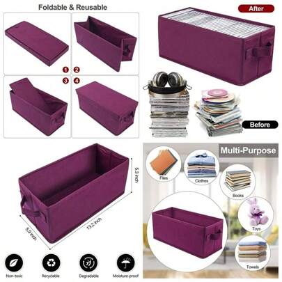 CD Storage Boxes - Pack Of 2 CD Case Holder - 13.2x5.9x 5.3, Container Holds 30 CDs In Full Jewel Cases, 60 CDs In Slim Cases, And 165 Discs In CD Sleeves - Black 2 Pack