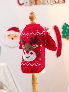 1 Piece Pet Sweater, Dog And Cat Sweater For Small Dogs, Cute Dog Sweater, Reindeer Christmas Design, Warm & Comfortable For Small Dogs In Autumn/Winter