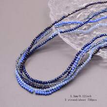 Perline in vetro di cristallo a faccetta Rondelle di circa 4mm, colore di rivestimento, 6 fili / sacchetto, circa 720 pezzi, perline sfuse spaziatrici per la fabbricazione di gioielli fai-da-te, accessori per braccialetti, collane e accessori per abbigliamento