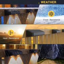 2/4 Packs Solar Fence Light RGB Color Changing Outdoor Garden Yard Decor Step Lamp IP65 Waterproof Pathway Wall Stair Lamp Balcony - Multicolor - View 4