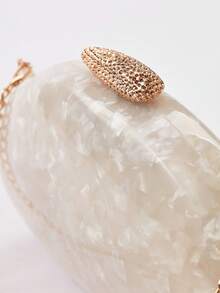 Bolso de mano de acrílico con forma de concha para la noche, bolso de noche con brillo blanco nieve, bolso de novia para mujeres para boda, citas, fiesta, baile de graduación, perfecto como regalo para vacaciones