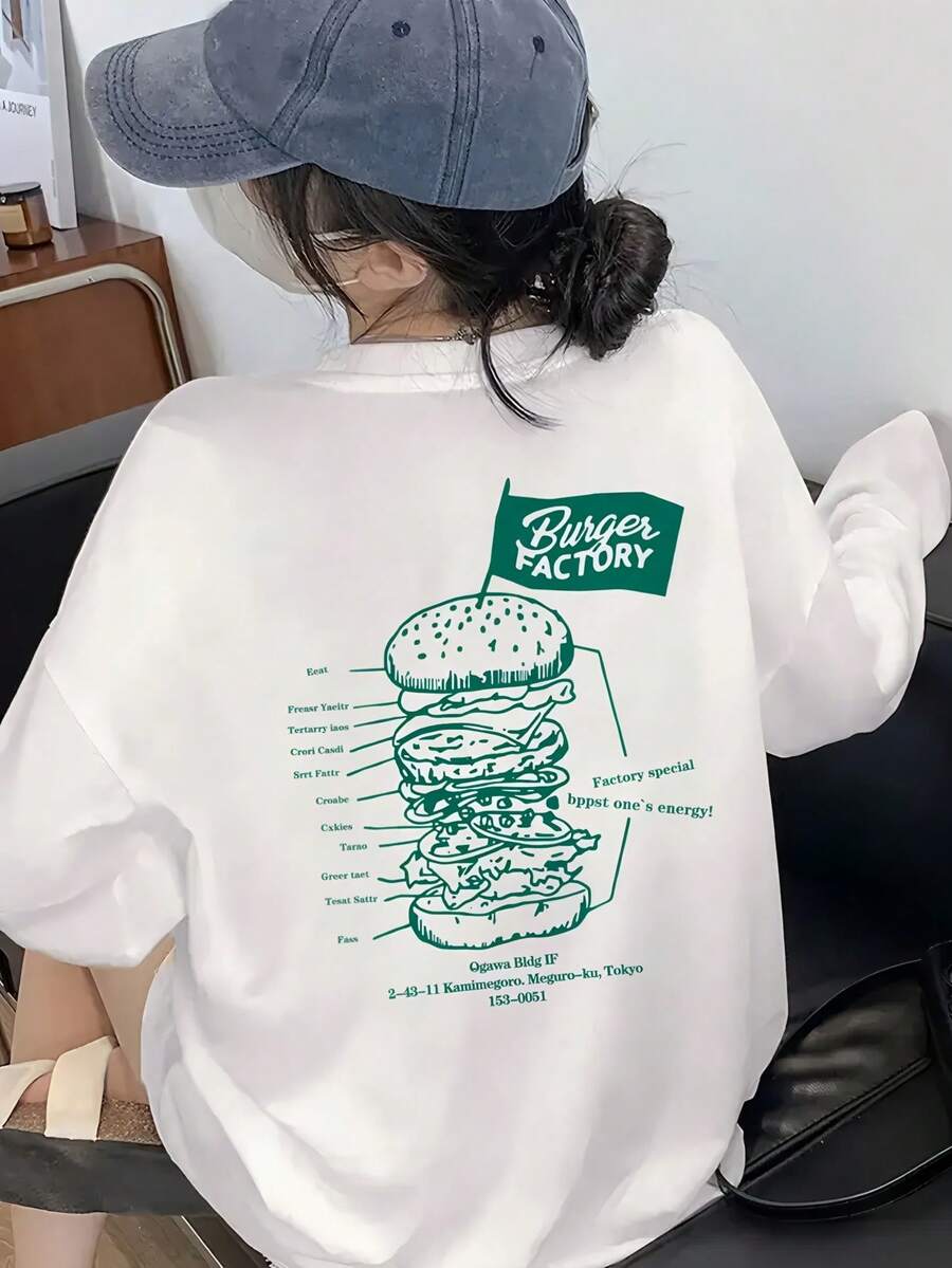 [210g Pure Cotton Long Sleeve T-Shirt] 2025 New Product Long Sleeve T-Shirt Sweet And Cute Print Y2K Women's Top T-Shirt - White - View 1