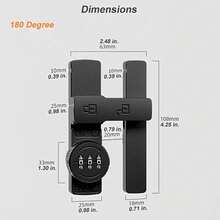 LOVEWE Warehouse Door Lock, A Black 180-Degree Rotating Mechanical Password Lock With A Flip Cover And A Combined 3-Digit Keyless Design. It Is Suitable For Protecting Privacy In Various Scenarios Such As Warehouse Doors, Windows, Gardens, Cabinets, Bathrooms, And Sliding Doors. Product Features Include: High-Quality Clasps, Security And Anti-Theft Measures, And High-Quality Lock Cores. It Is Suitable For Rental Properties And Commercial Establishments.