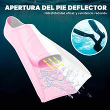 Aletas cortas de paleta para entrenamiento natatorio, color blanco rosa, talla L (39-41), perfectas para actividades de deportes acuáticos - Blanco Rosa - Ver 5